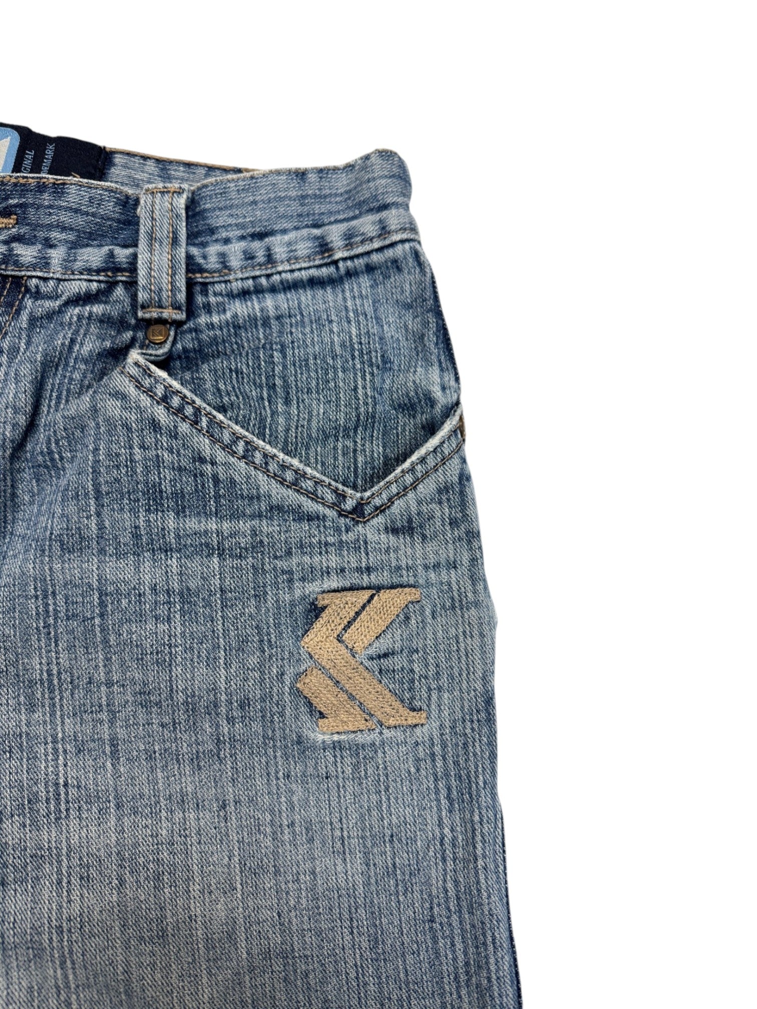 00s Karl Kani Jorts Big Logo Embroidery Blau 28/30 XS-S - RareRags