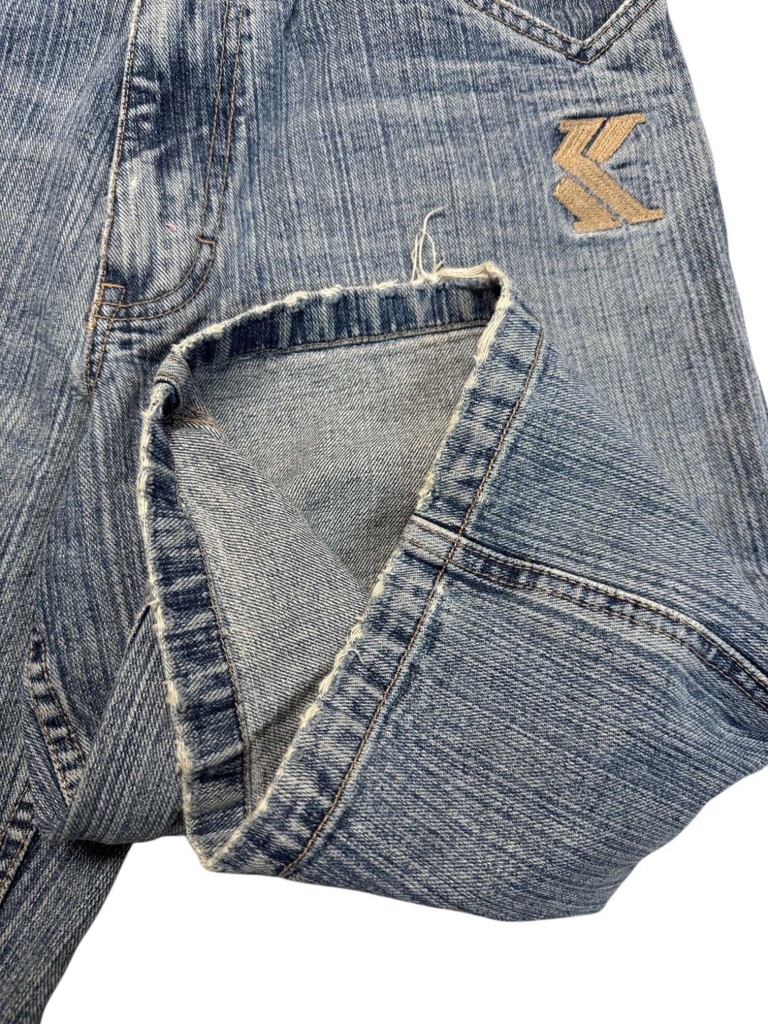 00s Karl Kani Jorts Big Logo Embroidery Blau 28/30 XS-S - RareRags