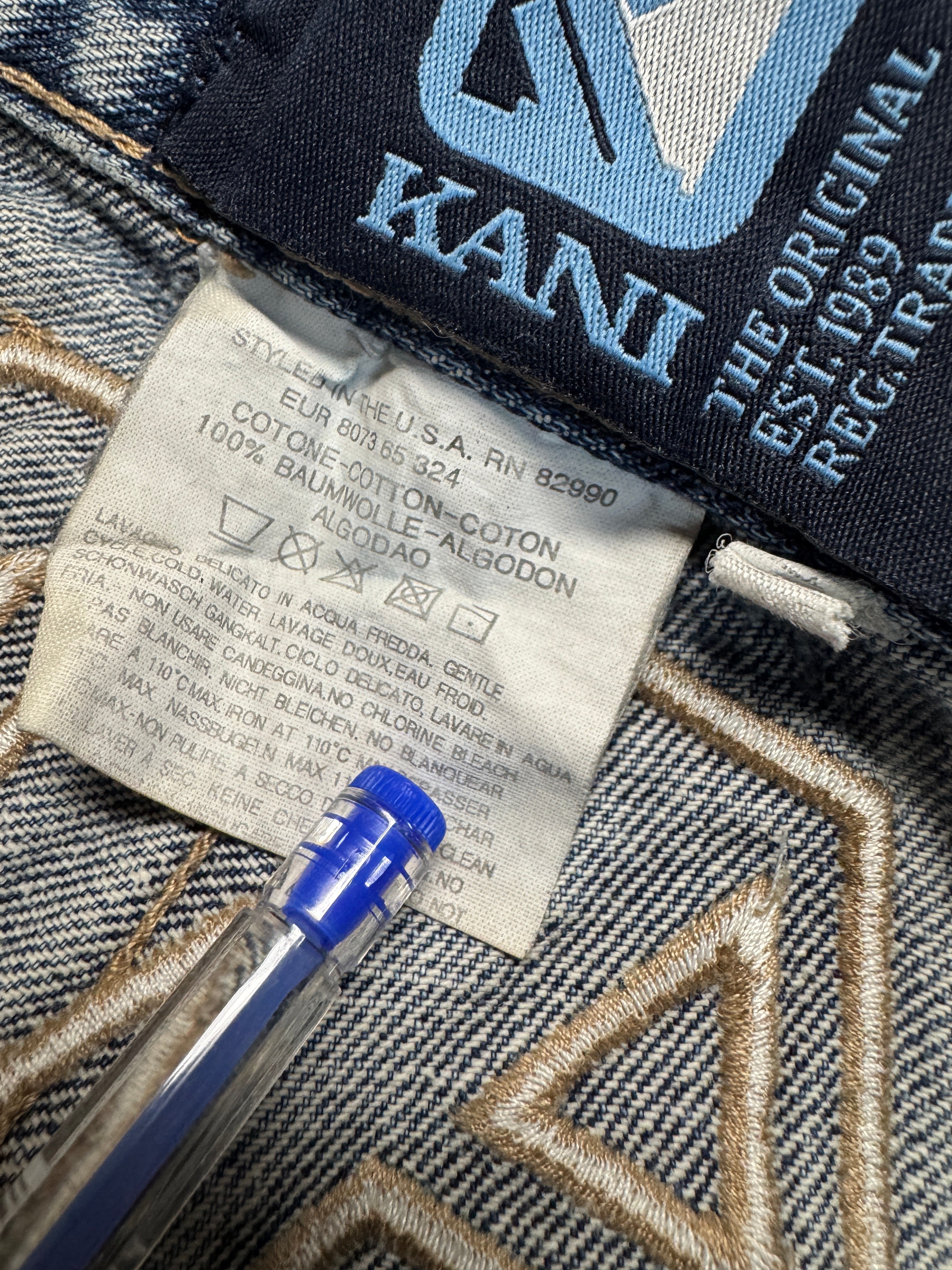00s Karl Kani Jorts Big Logo Embroidery Blau 28/30 XS-S - RareRags