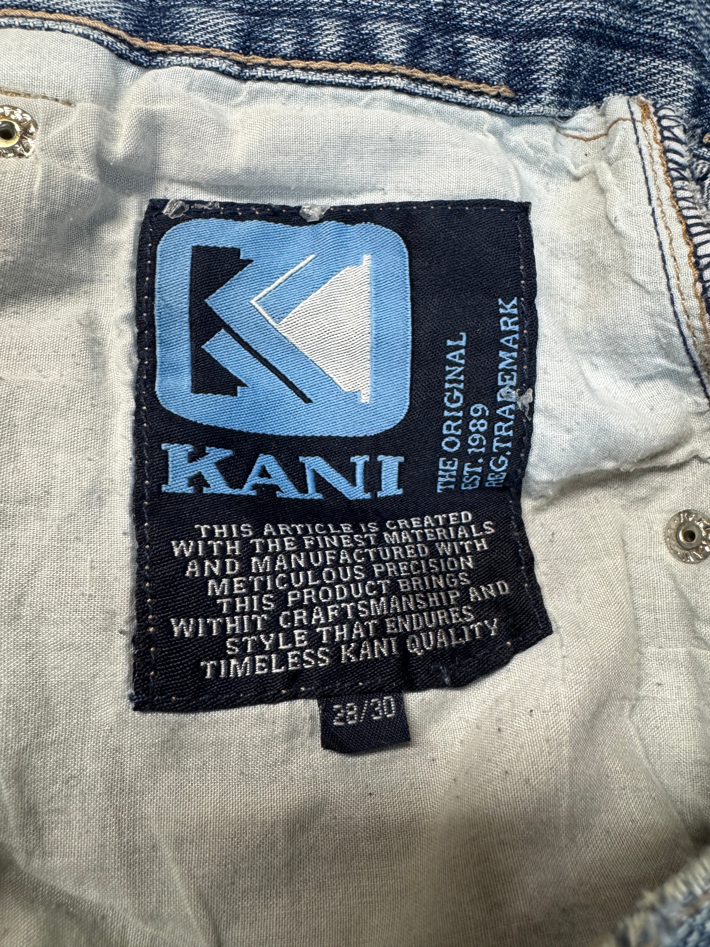00s Karl Kani Jorts Big Logo Embroidery Blau 28/30 XS-S - RareRags