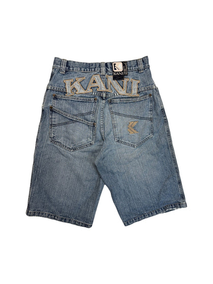 00s Karl Kani Jorts Big Logo Embroidery Blau 28/30 XS-S - RareRags