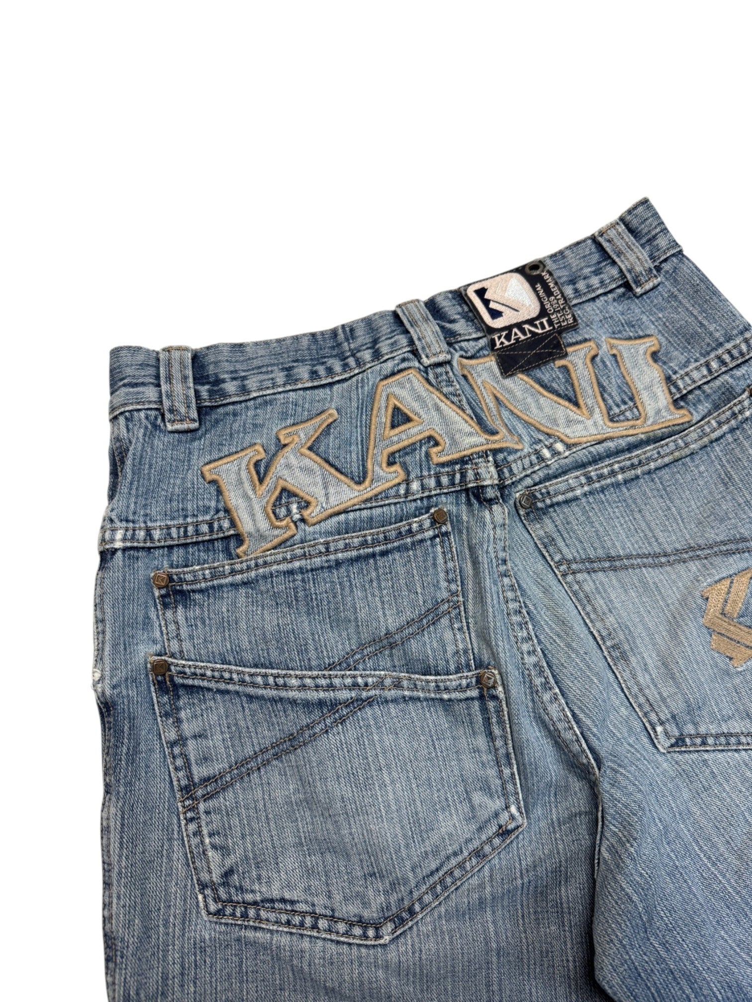 00s Karl Kani Jorts Big Logo Embroidery Blau 28/30 XS-S - RareRags