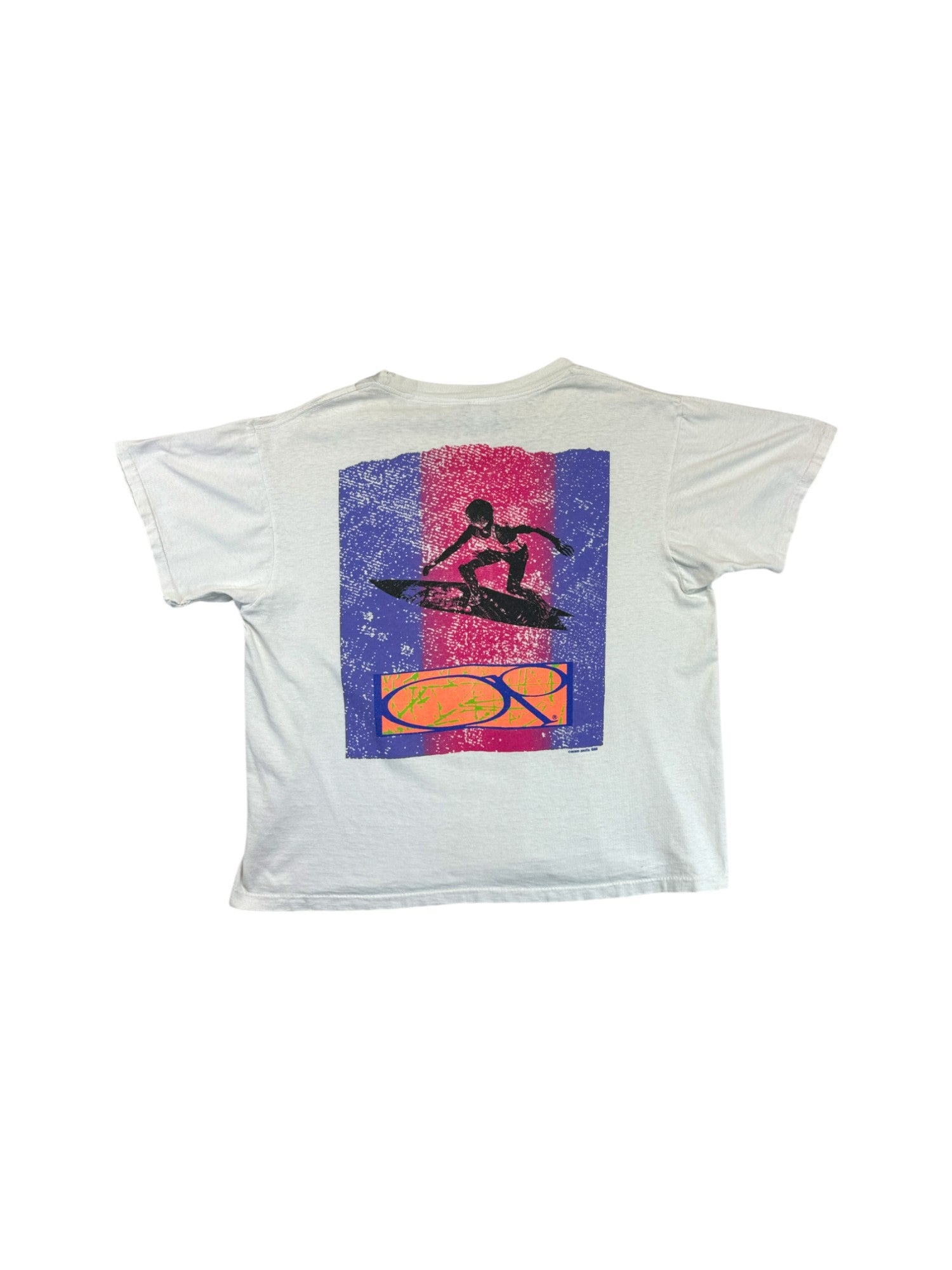 Vintage OP Ocean Pacific Shirt 1989 Backprint Weiß M-L