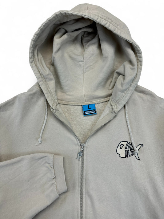 Fishbone Zip-Hoodie 00s Y2K Creme L