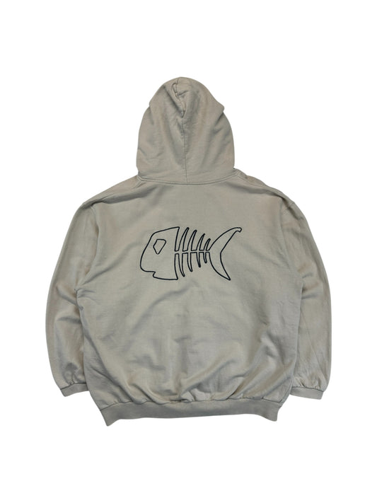 Fishbone Zip-Hoodie 00s Y2K Creme L
