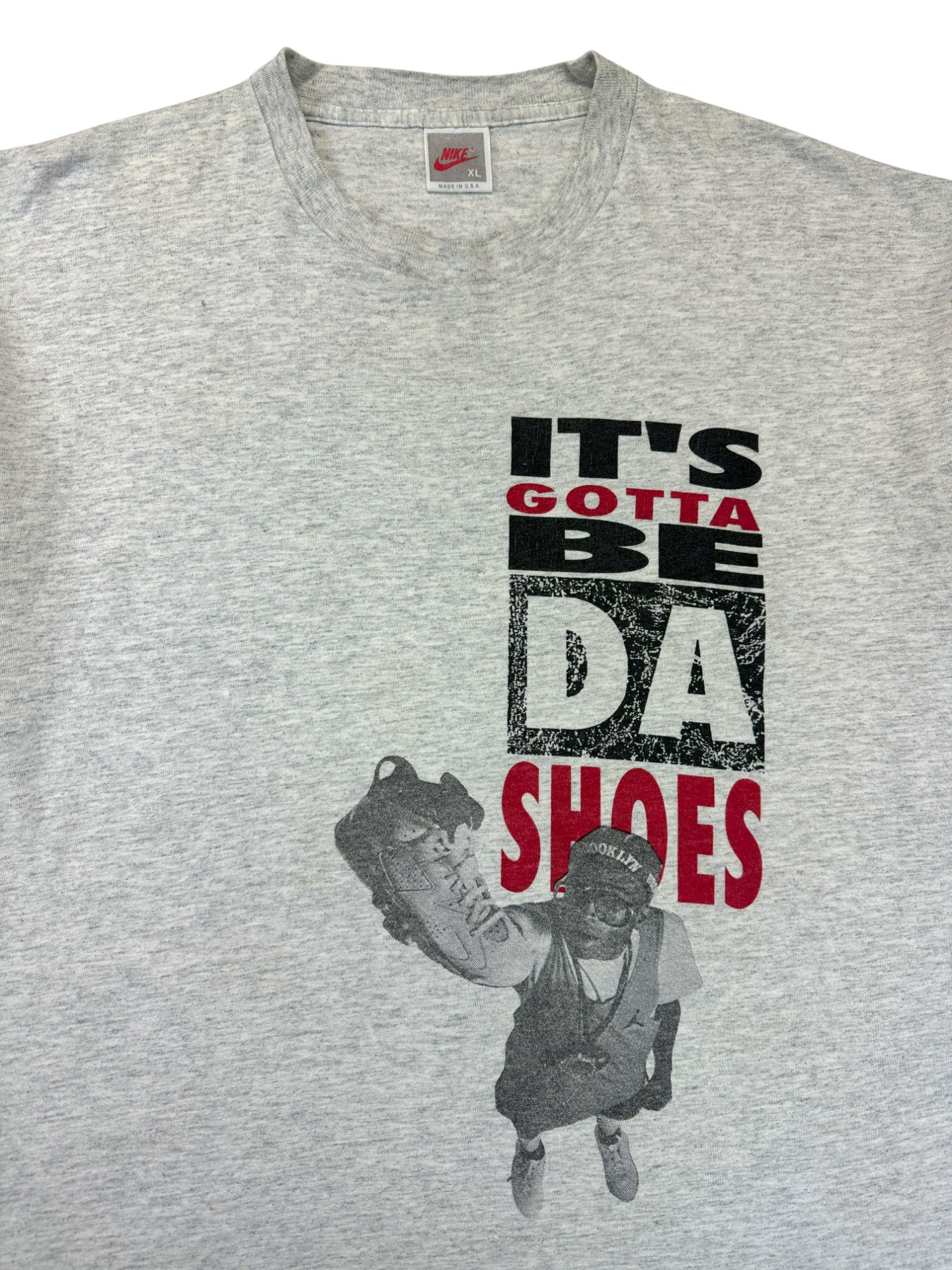 Rare! Vintage Nike Shirt 90s Jordan "It's gotta be da shoes..." Single Stitch Made In USA Grau XL