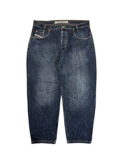 00s Picaldi Baggy Jeans "Wiper-4" Spellout Embroidery Dunkelblau W38 L30 - RareRags