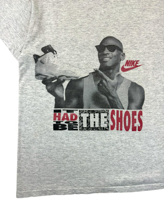 Rare! Vintage Nike Shirt 90s Jordan "It's gotta be da shoes..." Single Stitch Made In USA Grau XL