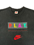 Vintage Nike Shirt 90s "P.L.A.Y." Single Stitch Made In USA Schwarz XL