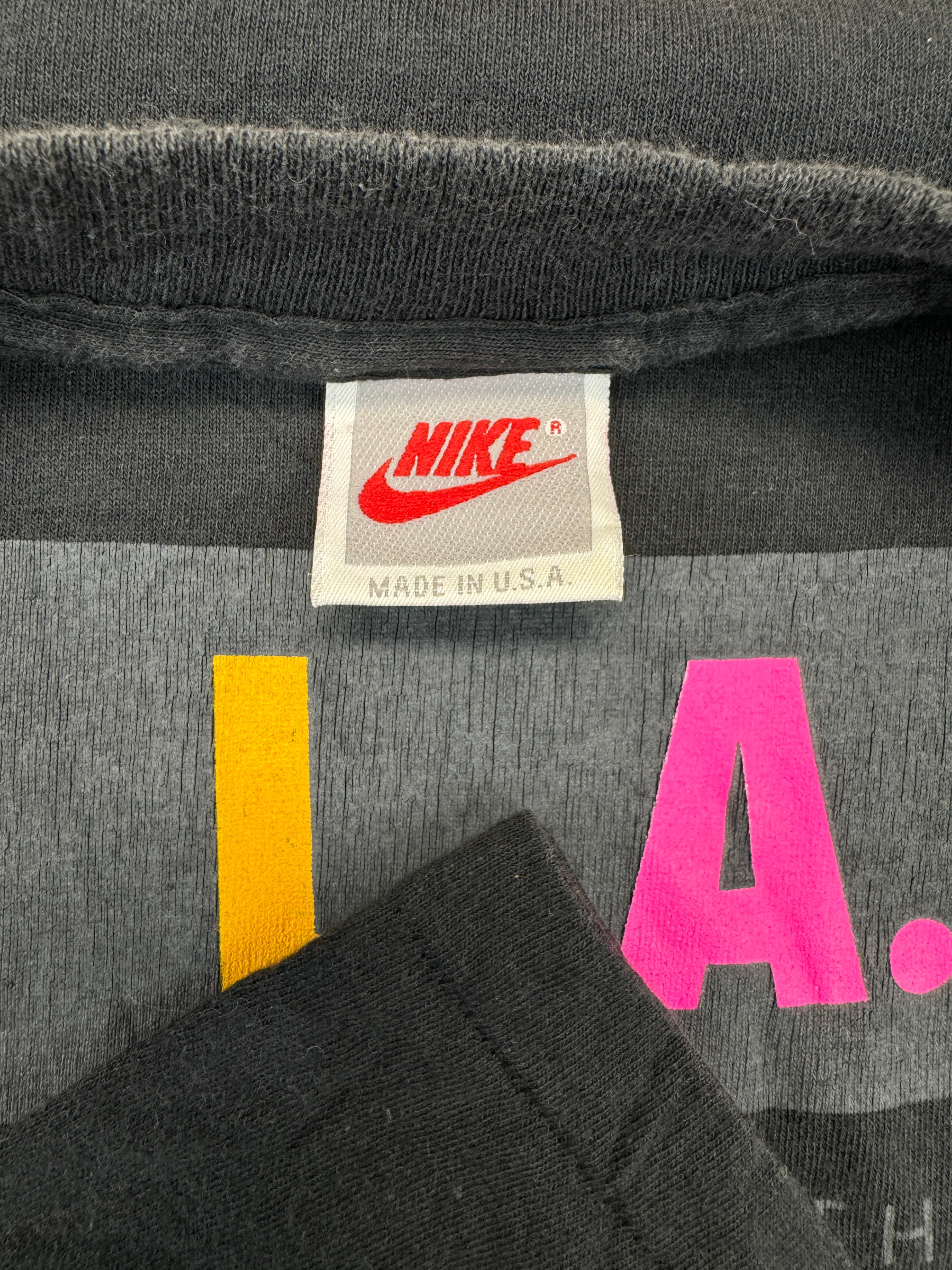 Vintage Nike Shirt 90s "P.L.A.Y." Single Stitch Made In USA Schwarz XL