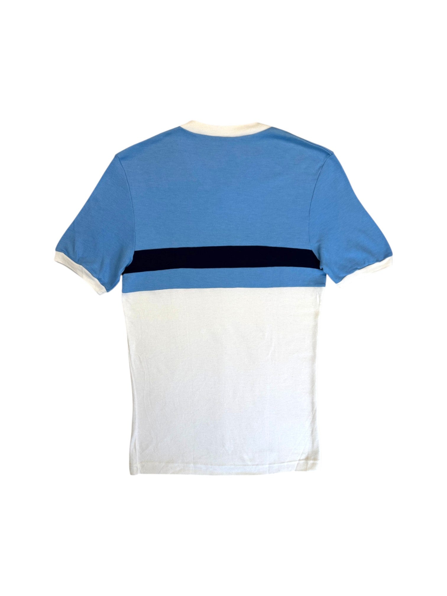 80s Adidas V-Neck Shirt Made In Ireland Weiß Blau 54 L-XL