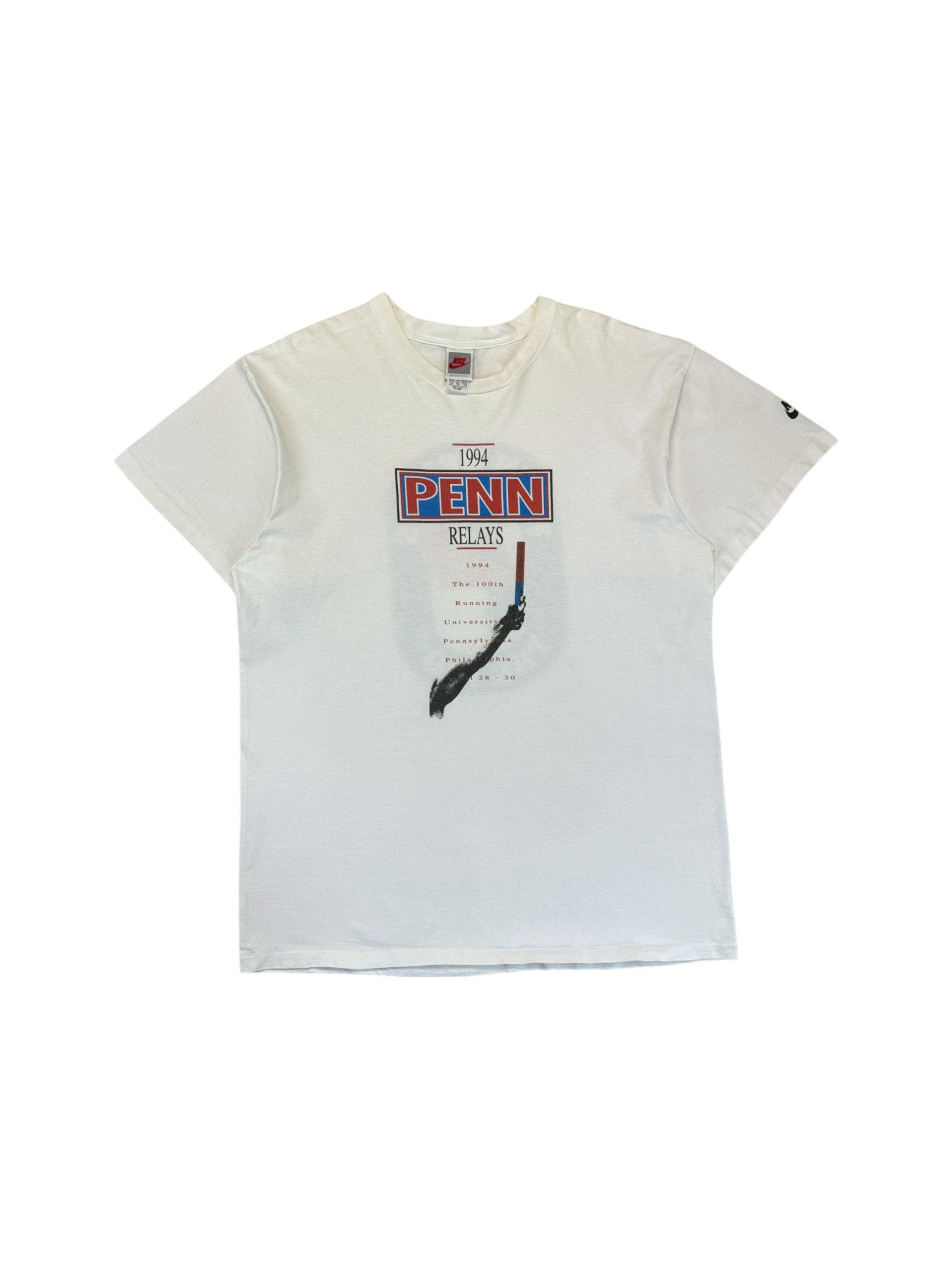 Vintage Nike Shirt 1994 Penn Relays Single Stitch Made In USA Weiß XXL