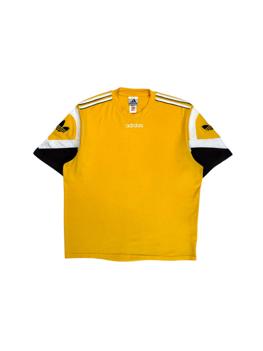 90s Adidas Shirt Sitor Gelb Schwarz D7 L