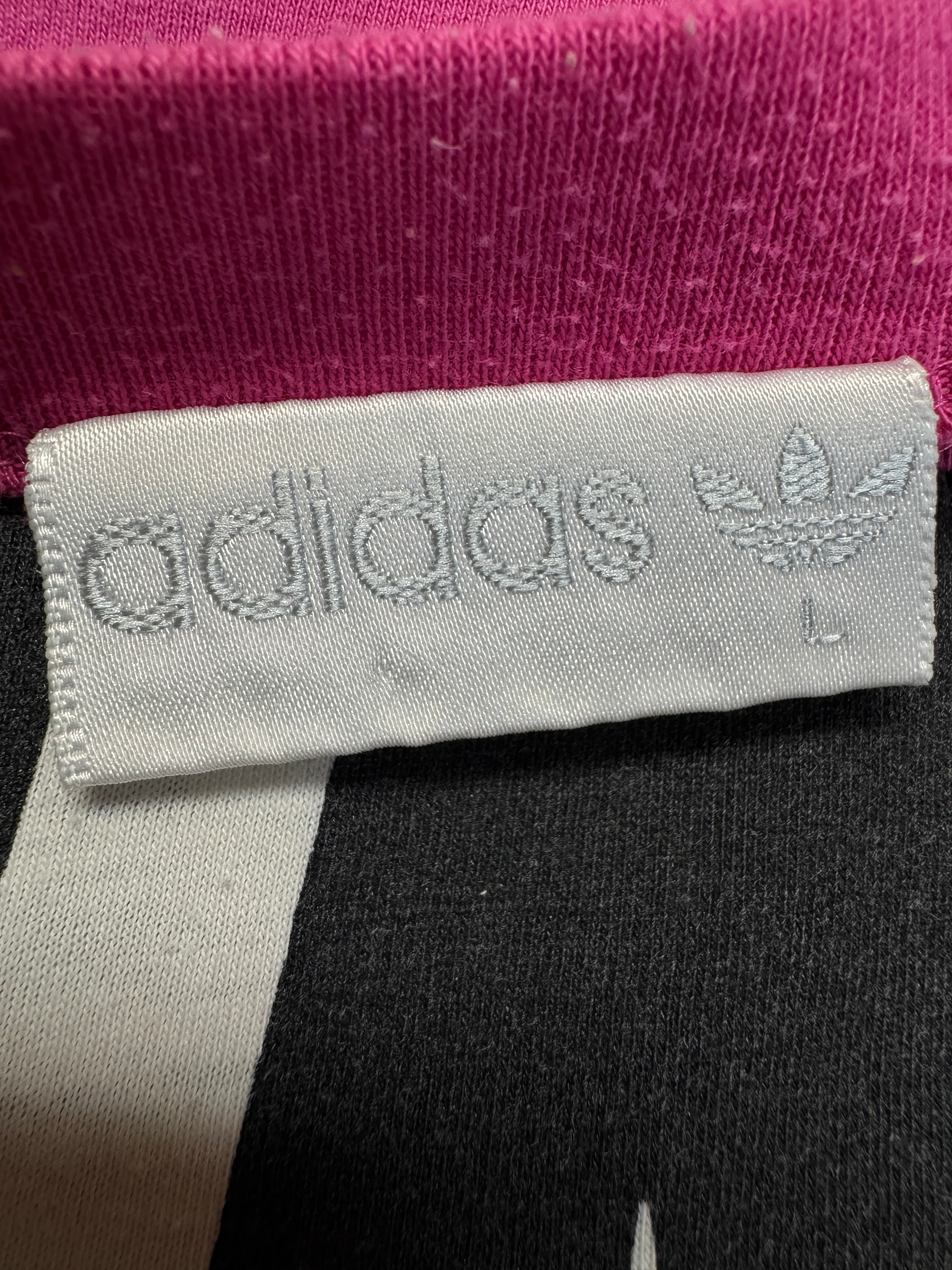 90s Adidas Shirt NBA Basketball "Jam Dunk, I want, I can" Made In Singapore Pink Dunkelblau L