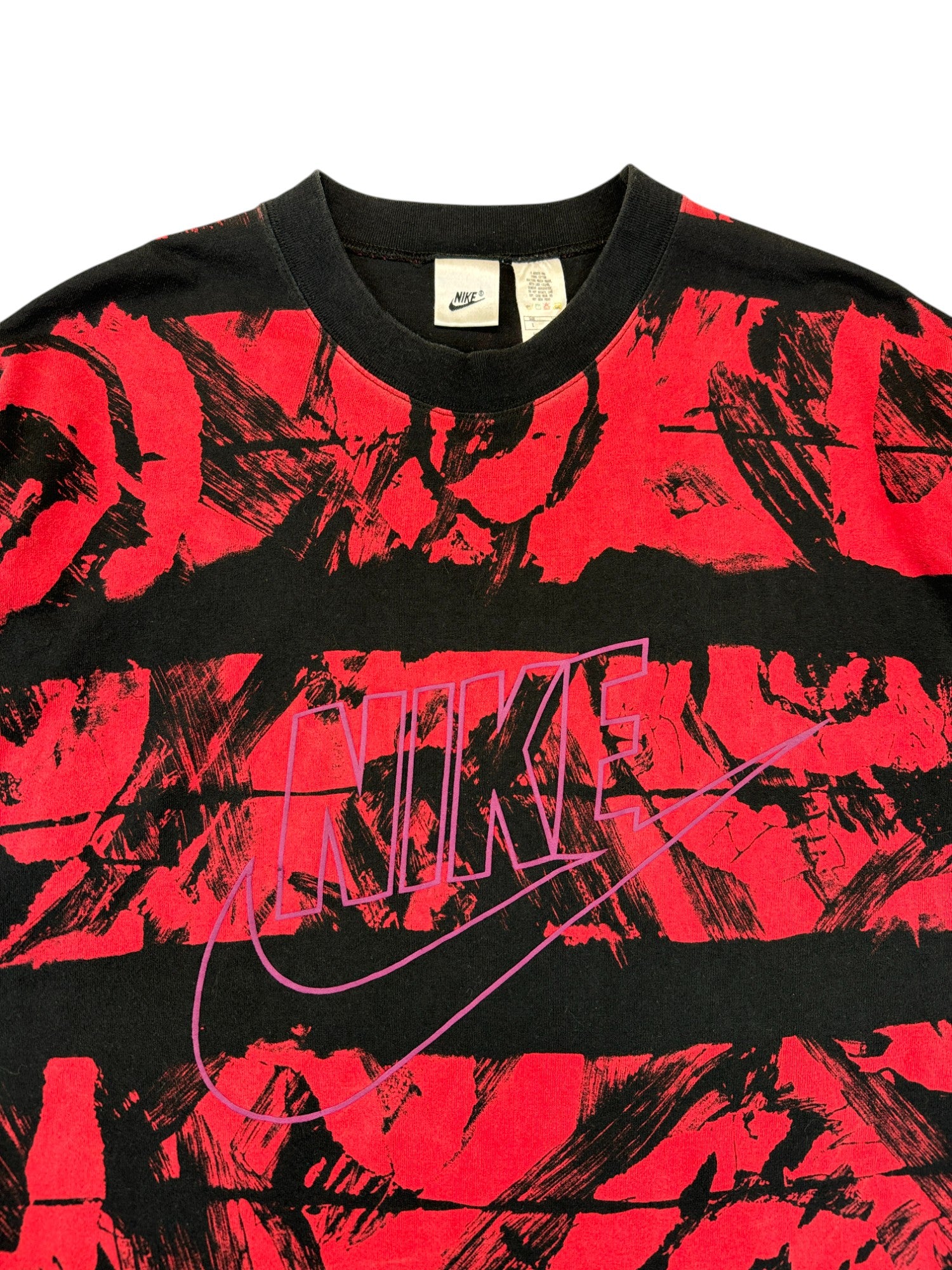 Vintage Nike Shirt 90s Made in Portugal Schwarz Rot L