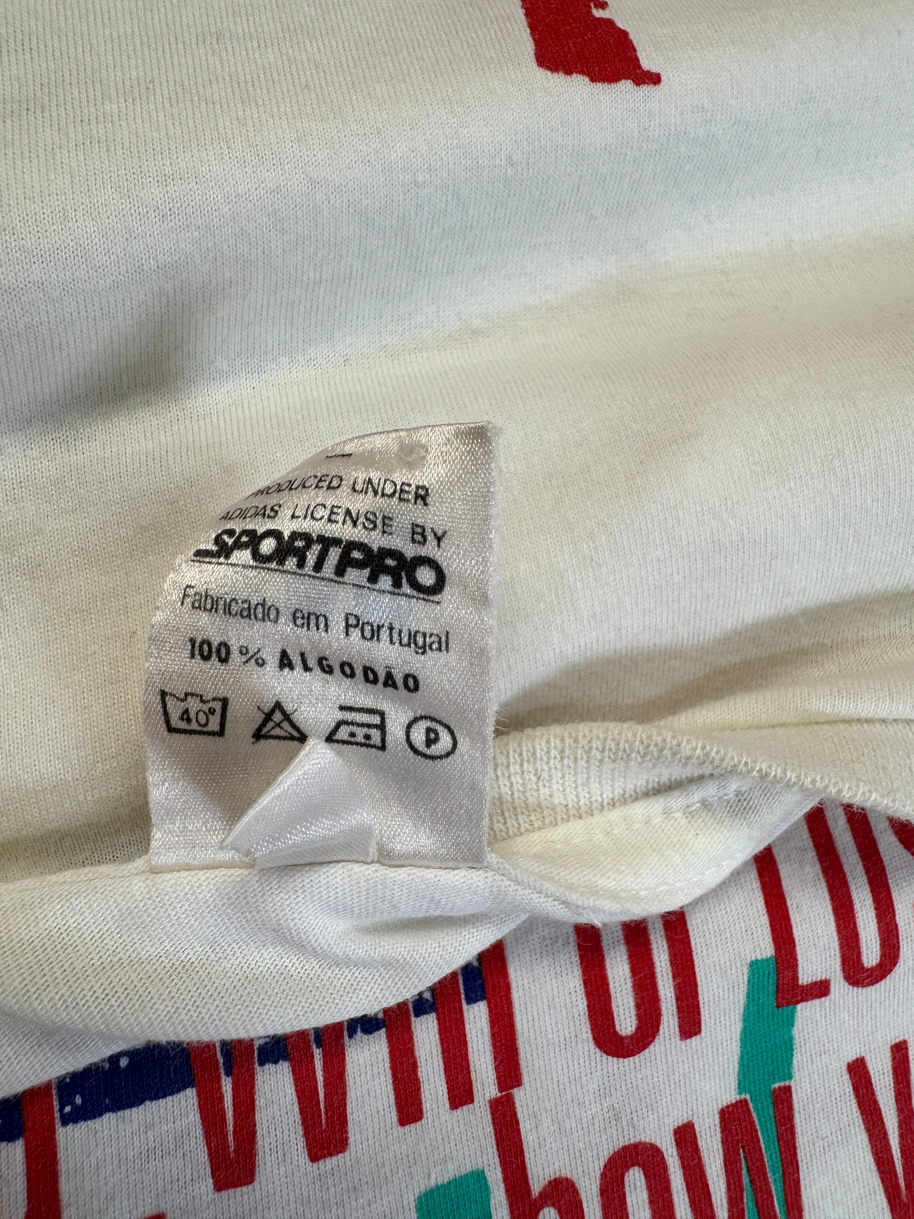 Rare! 80s Adidas Shirt "Run" Made In Portugal Single Stitch Weiß M