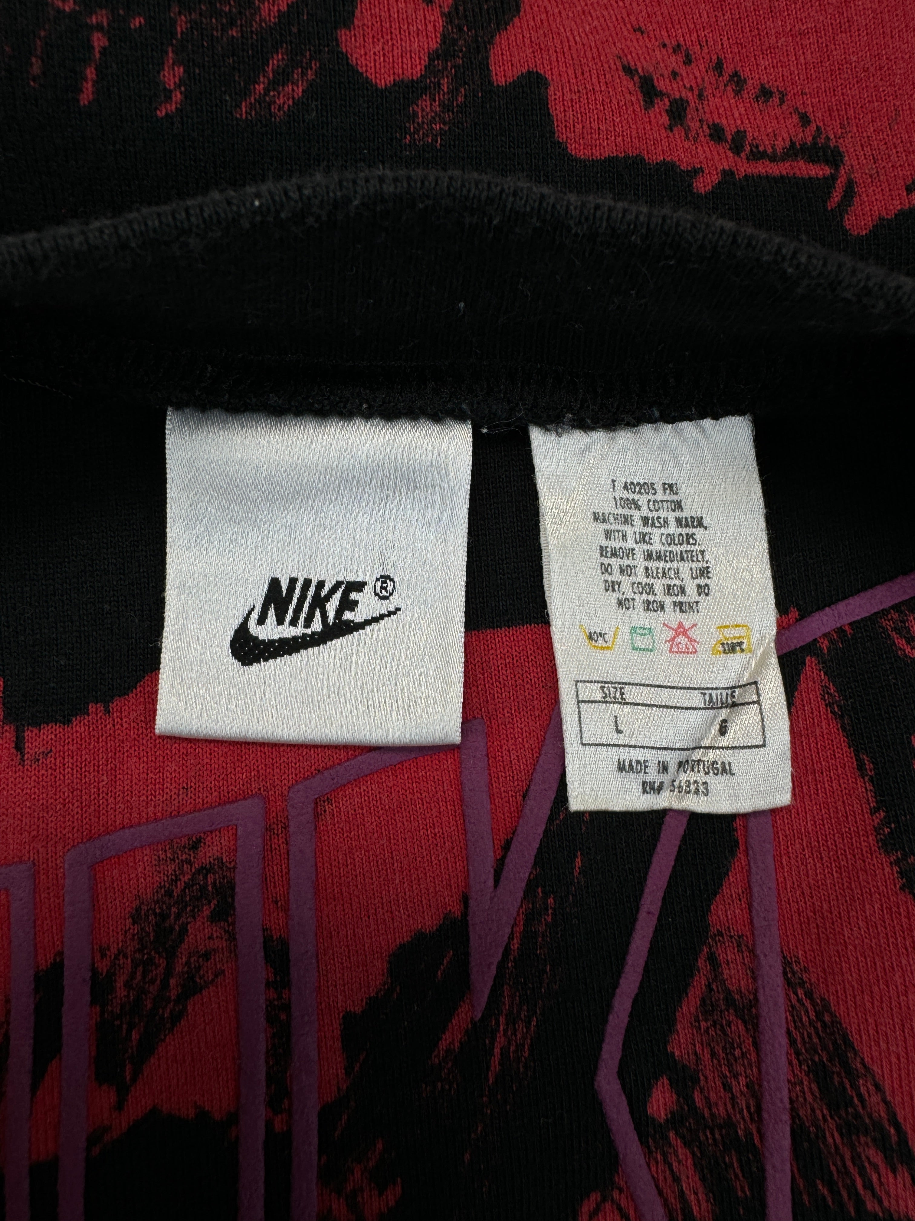 Vintage Nike Shirt 90s Made in Portugal Schwarz Rot L