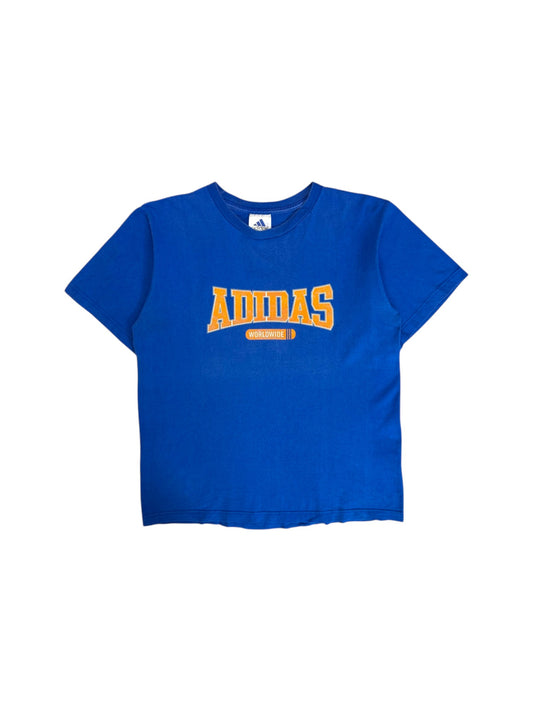 90s Adidas Shirt "Worldwide" Blau S