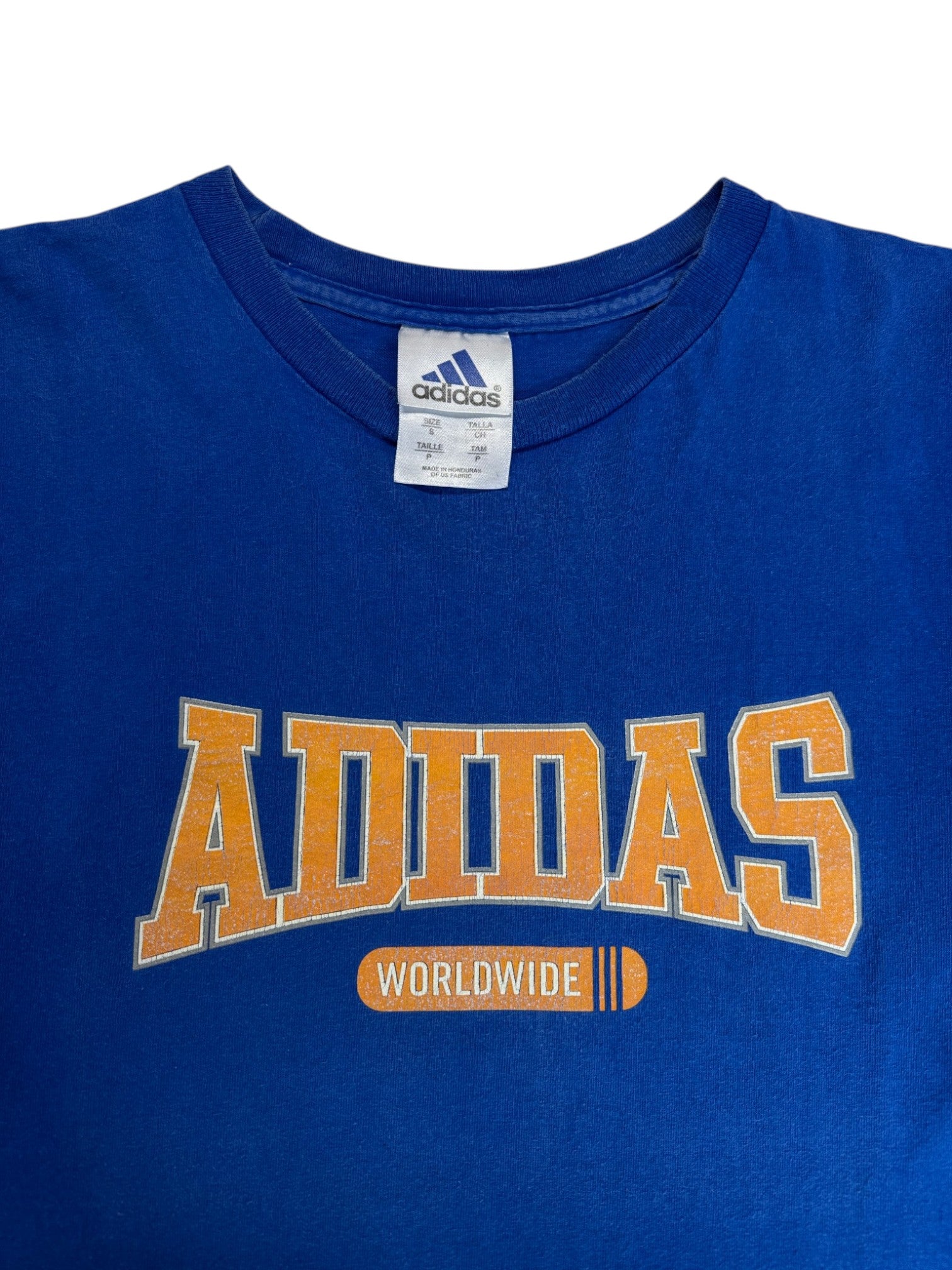 90s Adidas Shirt "Worldwide" Blau S