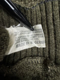 Vintage Carlo Colucci Strickpullover 80s Mit Schurwolle V-Ausschnitt Made In West-Germany Grau/Grün XL-XXL