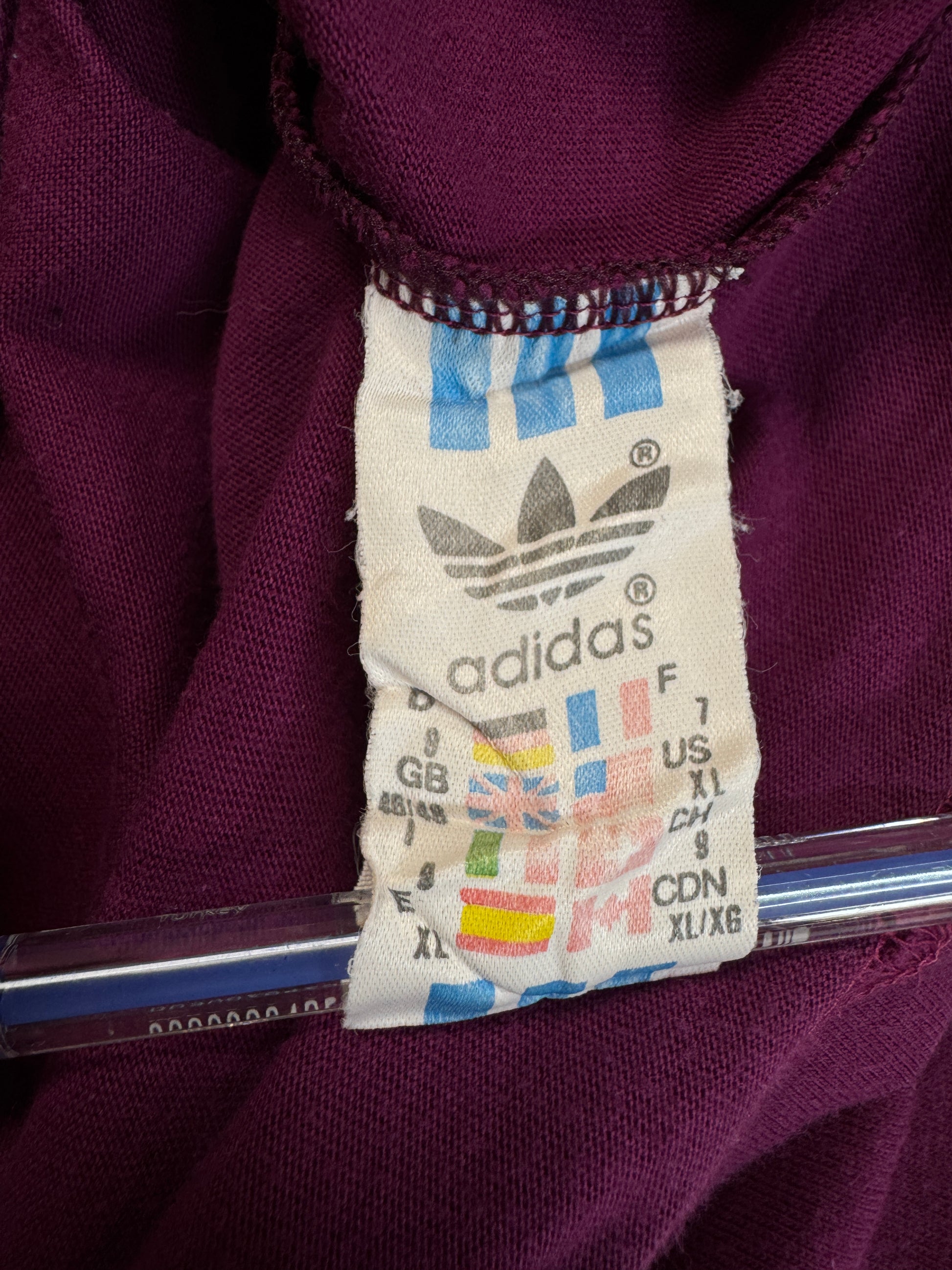 90s Adidas Shirt Colorblocked Made In Colombia Lila D9 XL - RareRags