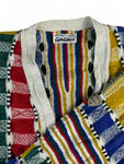 Vintage Carlo Colucci Cardigan 90s 3D Knit Mit Schurwolle & Seide Made In Germany Abstract Pattern Bunt 50