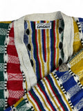 Vintage Carlo Colucci Cardigan 90s 3D Knit Mit Schurwolle & Seide Made In Germany Abstract Pattern Bunt 50
