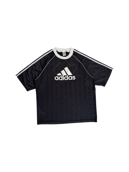 80s Adidas Sport Shirt Puffprint Made In England Schwarz L