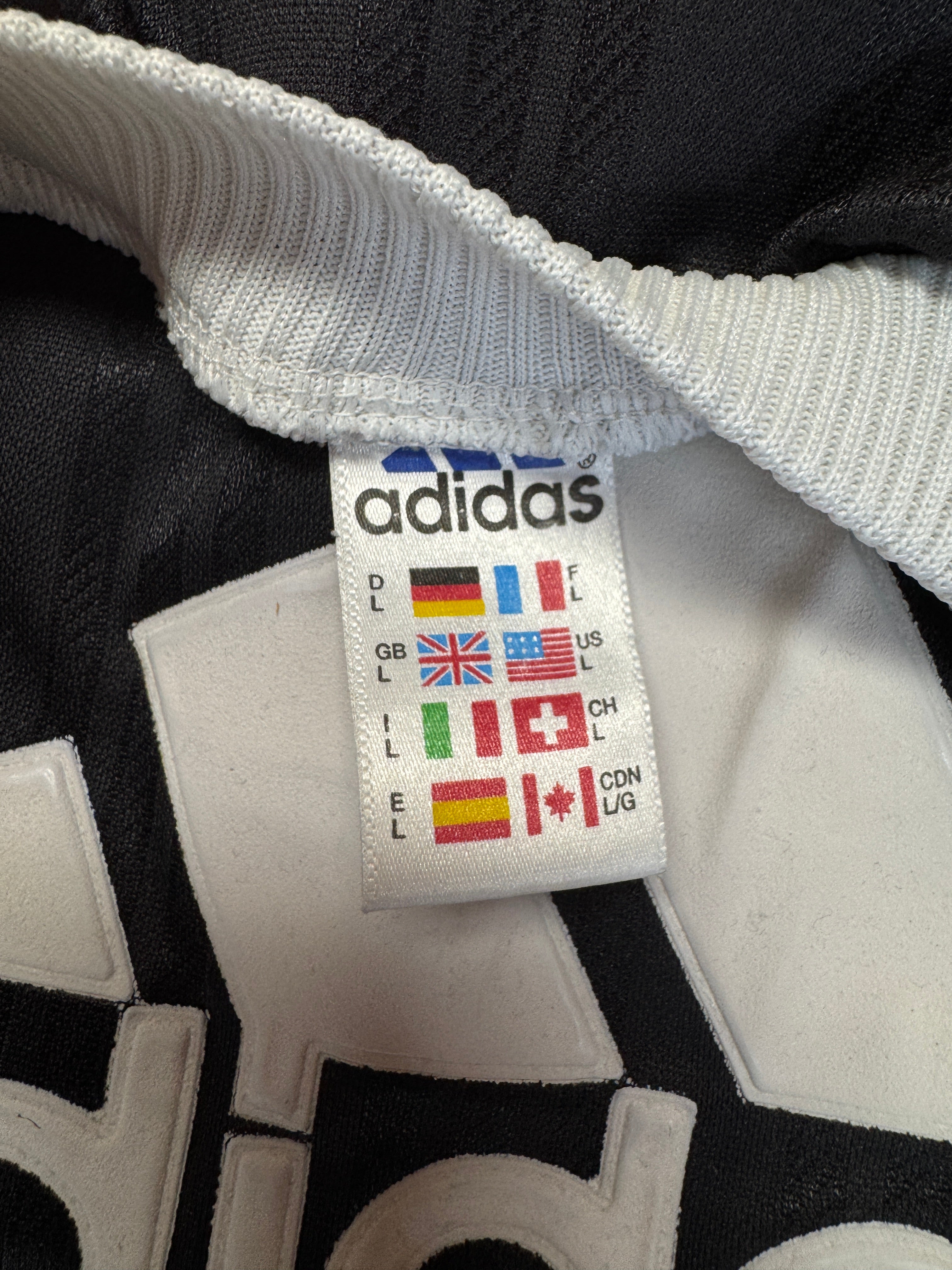 80s Adidas Sport Shirt Puffprint Made In England Schwarz L