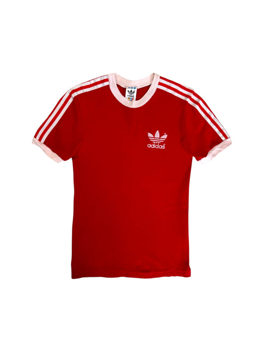80s Adidas Kids Ringer Shirt Made In Ireland Rot 176 XS-S