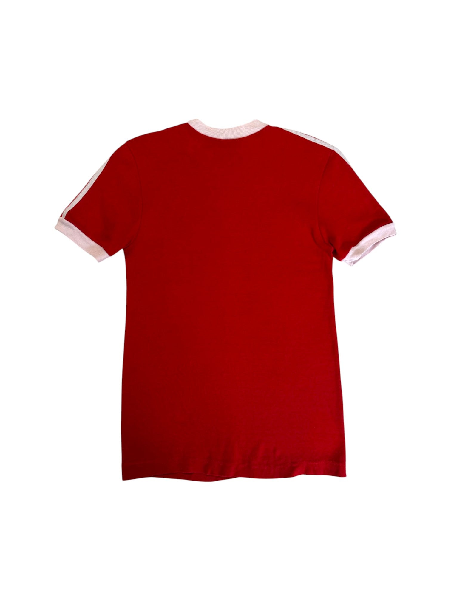 80s Adidas Kids Ringer Shirt Made In Ireland Rot 176 XS-S