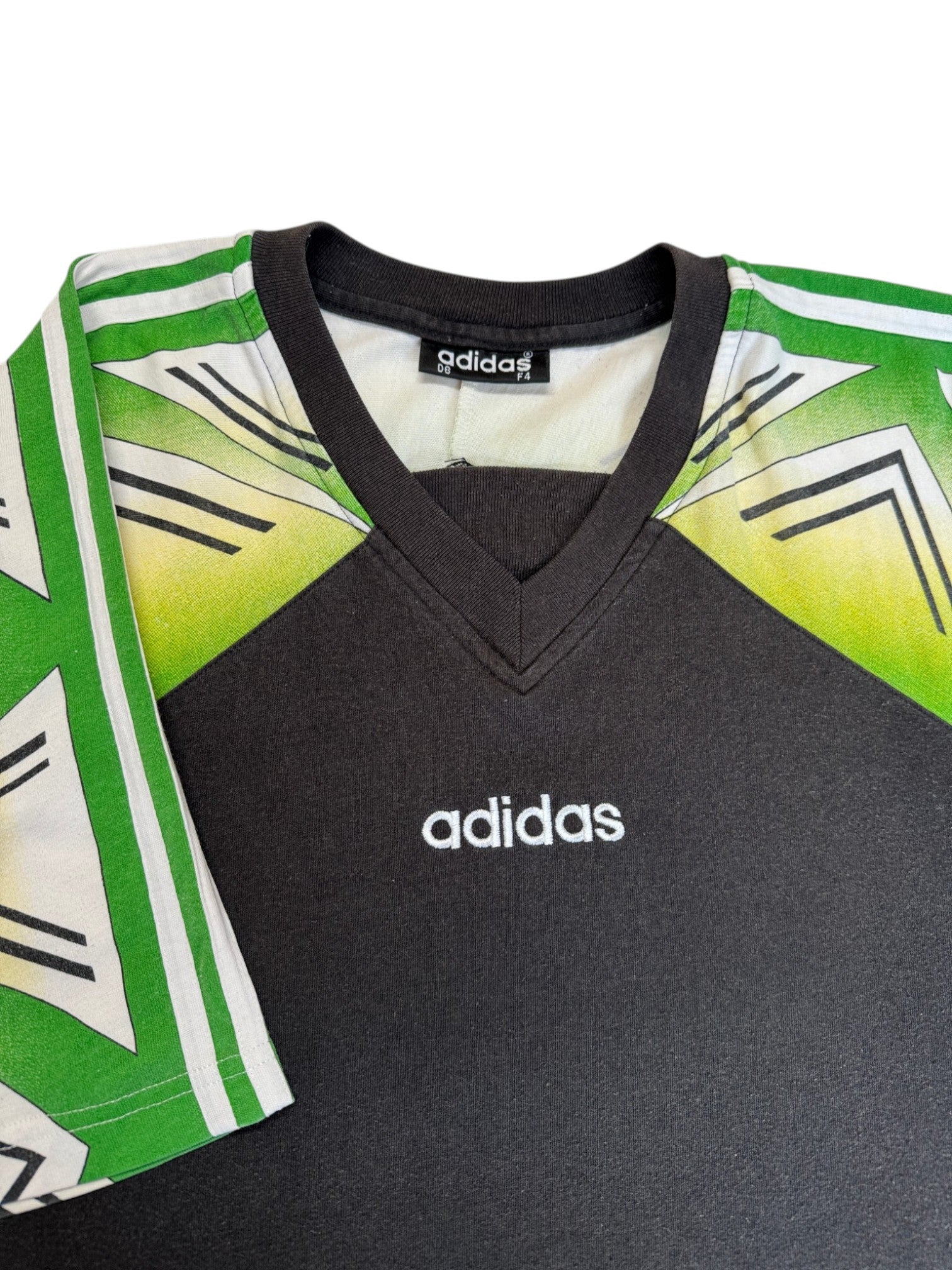 90s Adidas Shirt Schwarz Grün D6 M