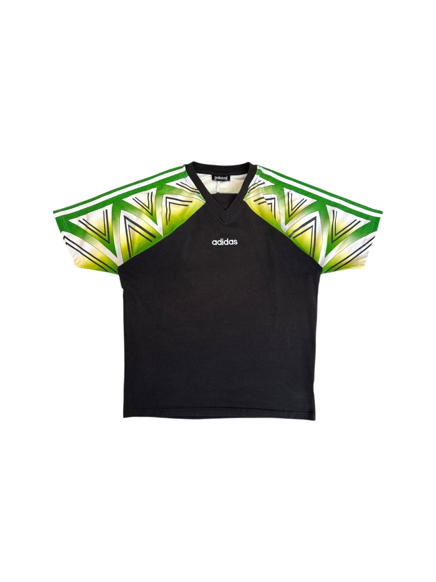90s Adidas Shirt Schwarz Grün D6 M