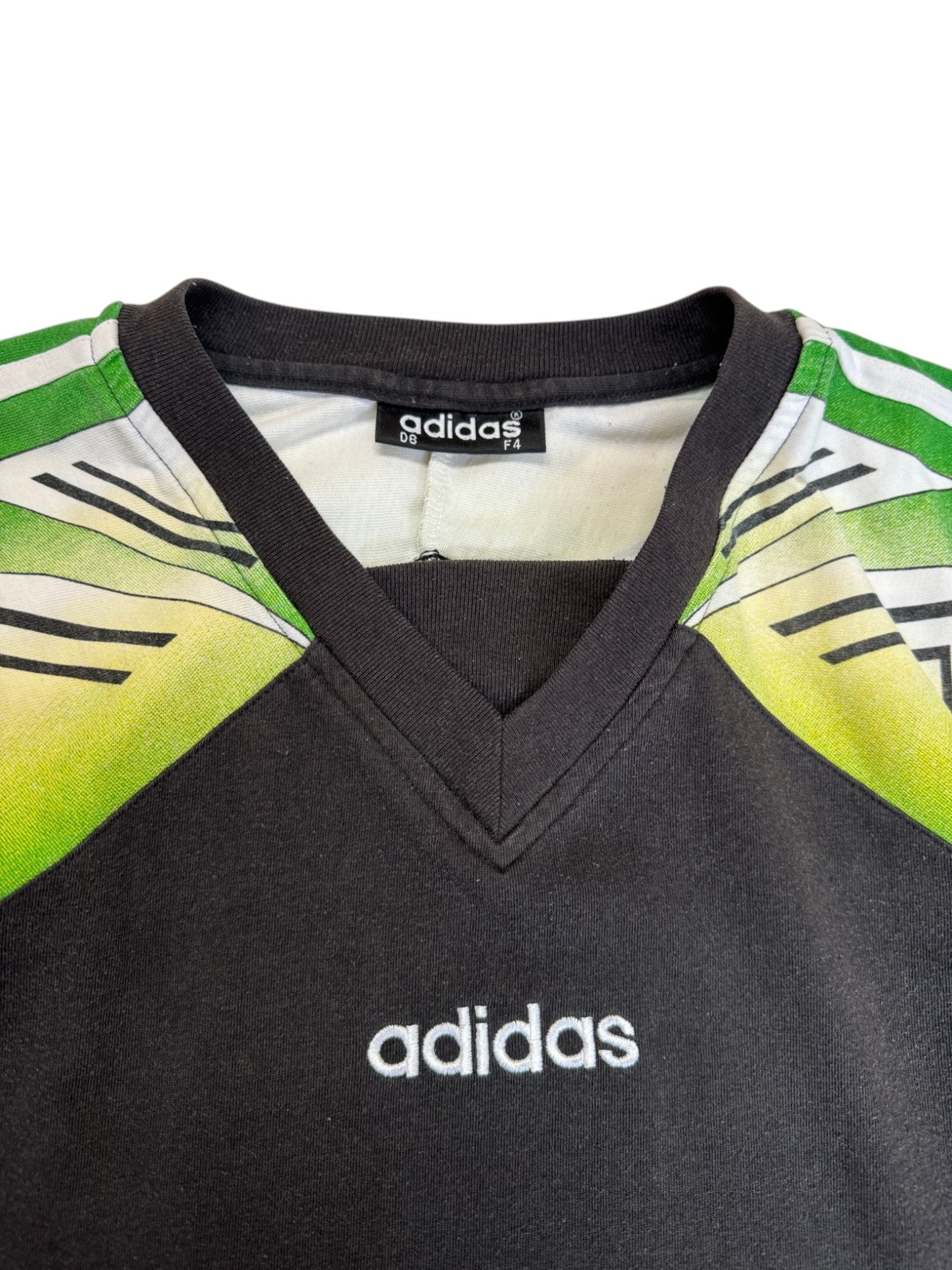 90s Adidas Shirt Schwarz Grün D6 M