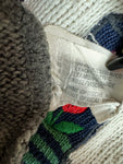 Vintage Carlo Colucci Strickpullover 80s Made In West-Germany Wäscheleine Gestreift Weiß Grau S-M