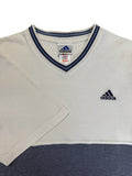 90s Adidas Shirt Pikee Made In Hong Kong Weiß Blau D50 M