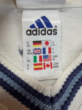 90s Adidas Shirt Pikee Made In Hong Kong Weiß Blau D50 M
