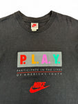 Vintage Nike Shirt 90s "P.L.A.Y." Single Stitch Made In USA Schwarz L