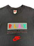 Vintage Nike Shirt 90s "P.L.A.Y." Single Stitch Made In USA Schwarz L