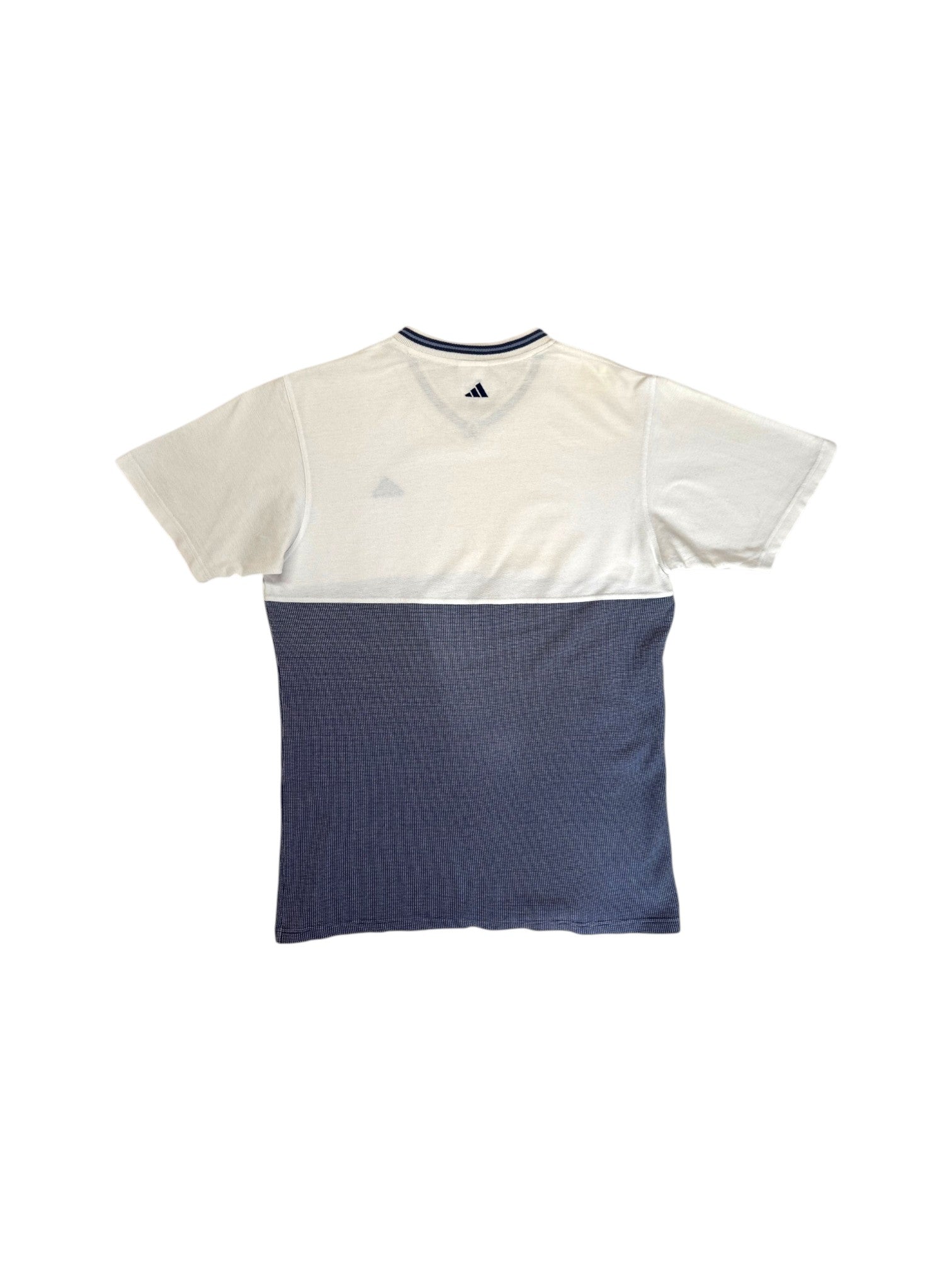 90s Adidas Shirt Pikee Made In Hong Kong Weiß Blau D50 M
