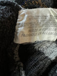 Vintage Carlo Colucci Strickpullover 90s Hand- und Fußabdrücke Mit Schurwolle Made In Germany Grau Bunt L-XL