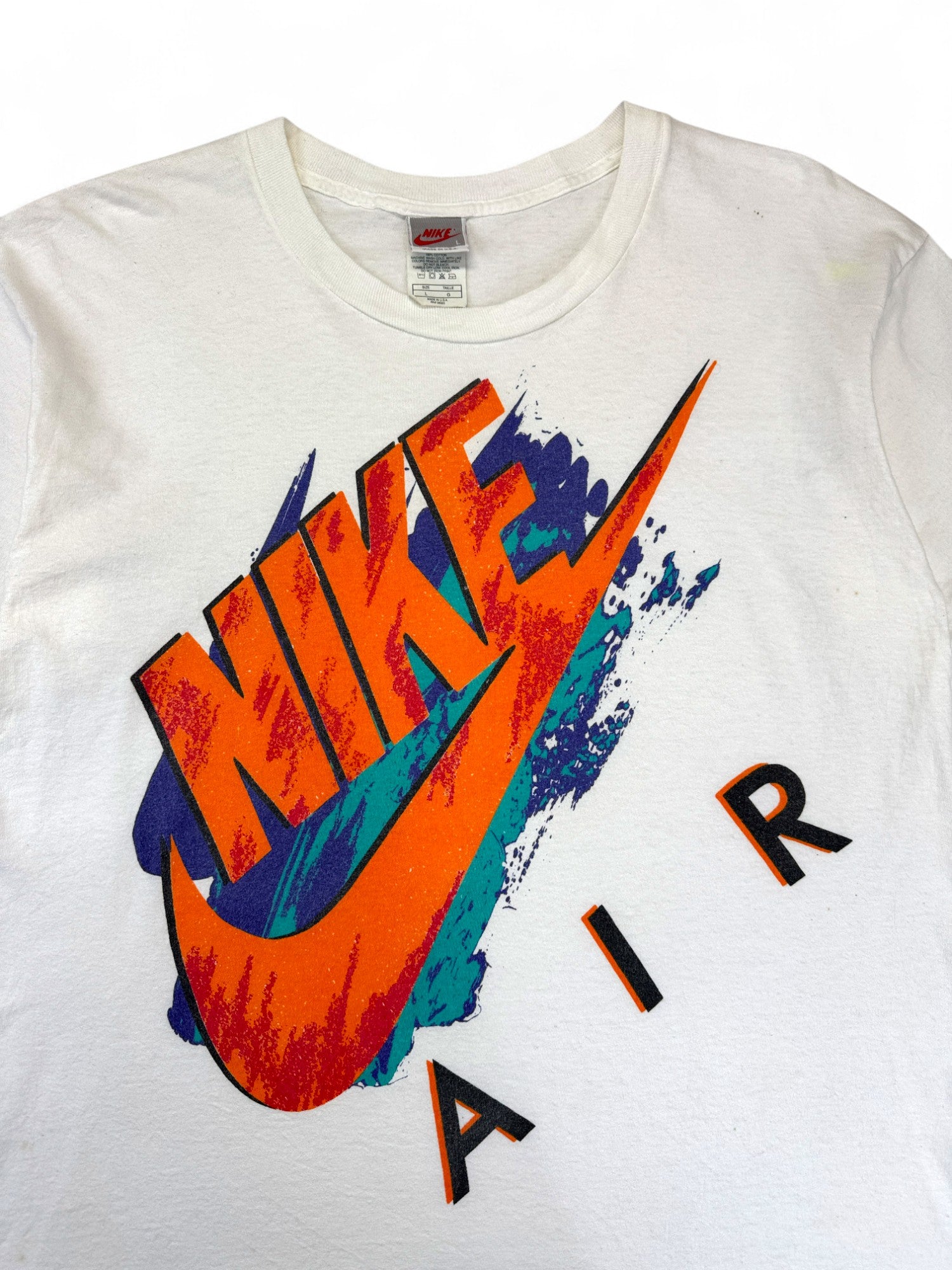 Vintage Nike Air Shirt 90s Made In USA Single Stitch Weiß L