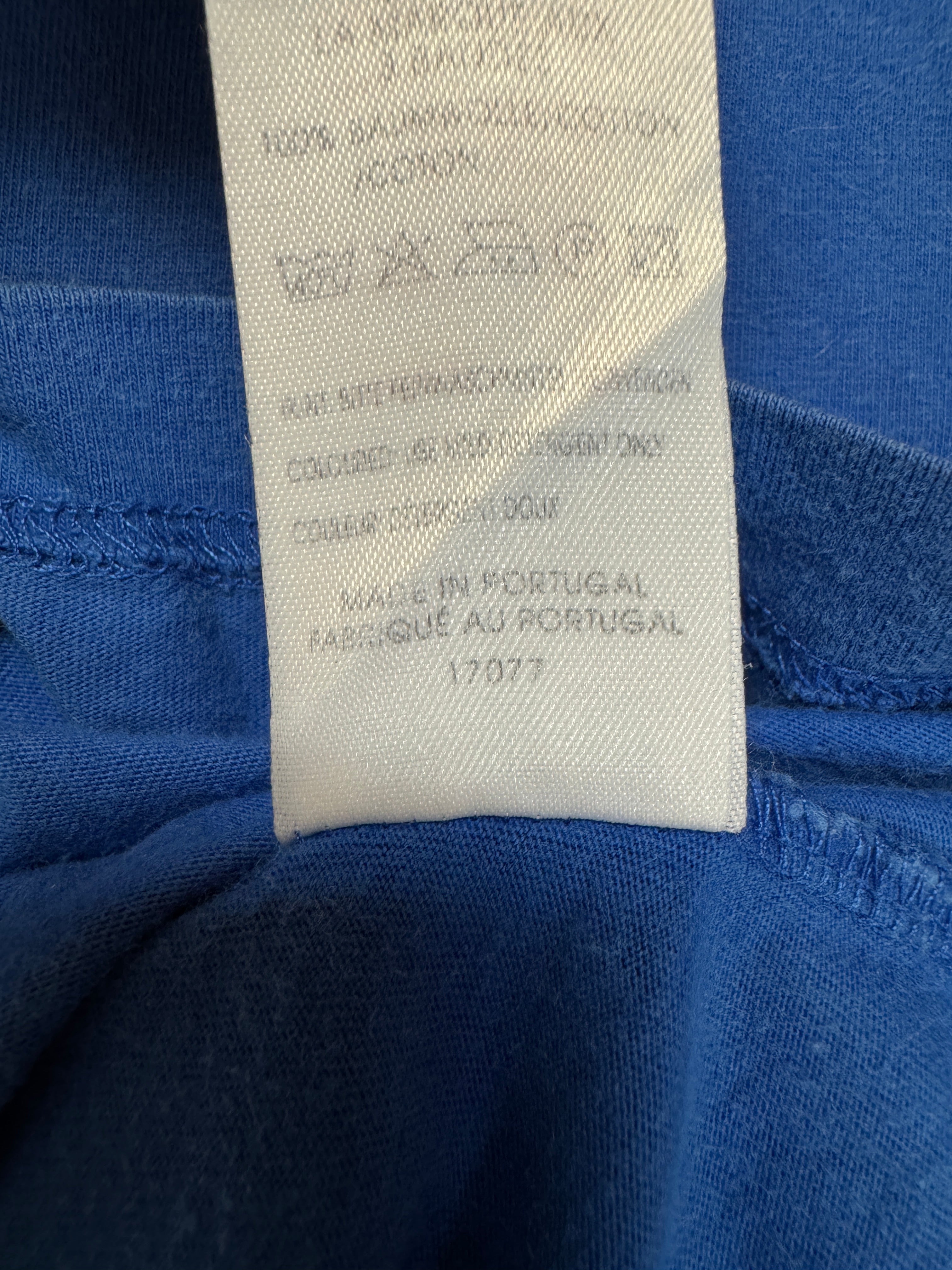 80s Adidas V-Neck RInger Shirt Made In Portugal Blau M