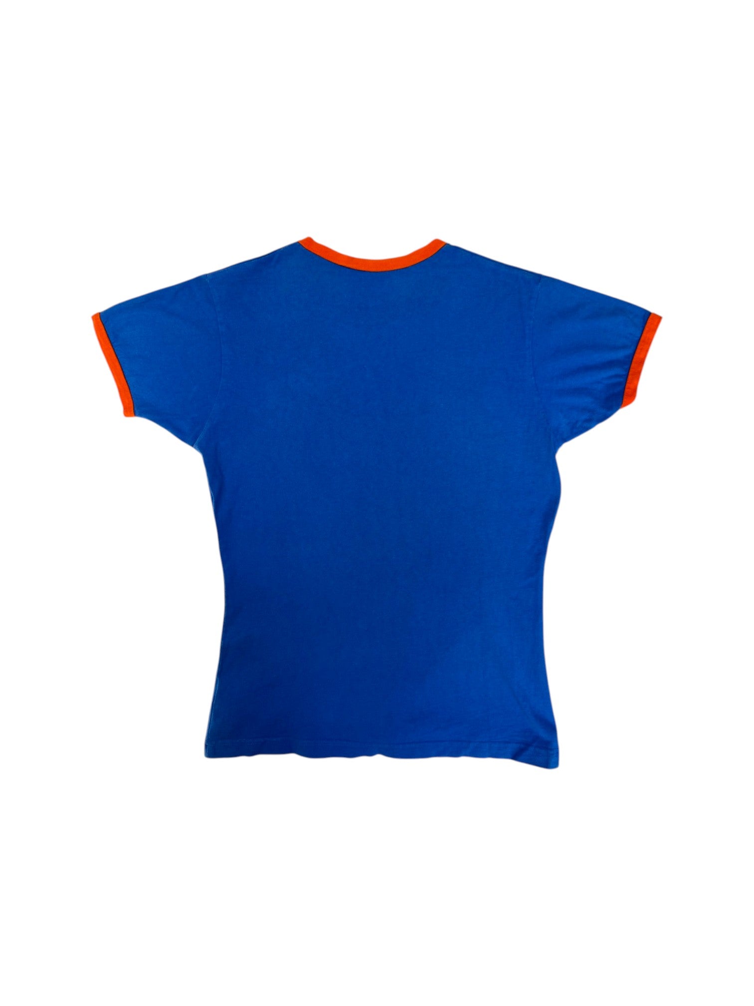 80s Adidas V-Neck RInger Shirt Made In Portugal Blau M