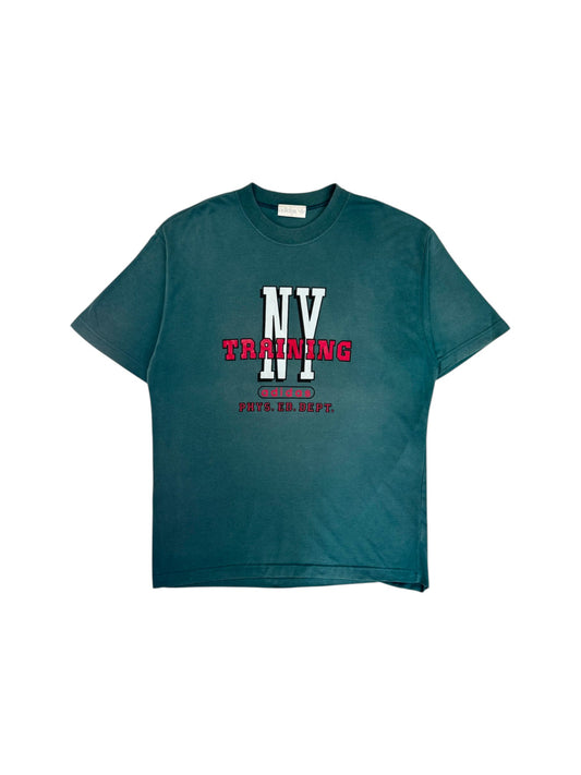 90s Adidas Training Shirt Faded Made In Singapore Grün D5 S-M