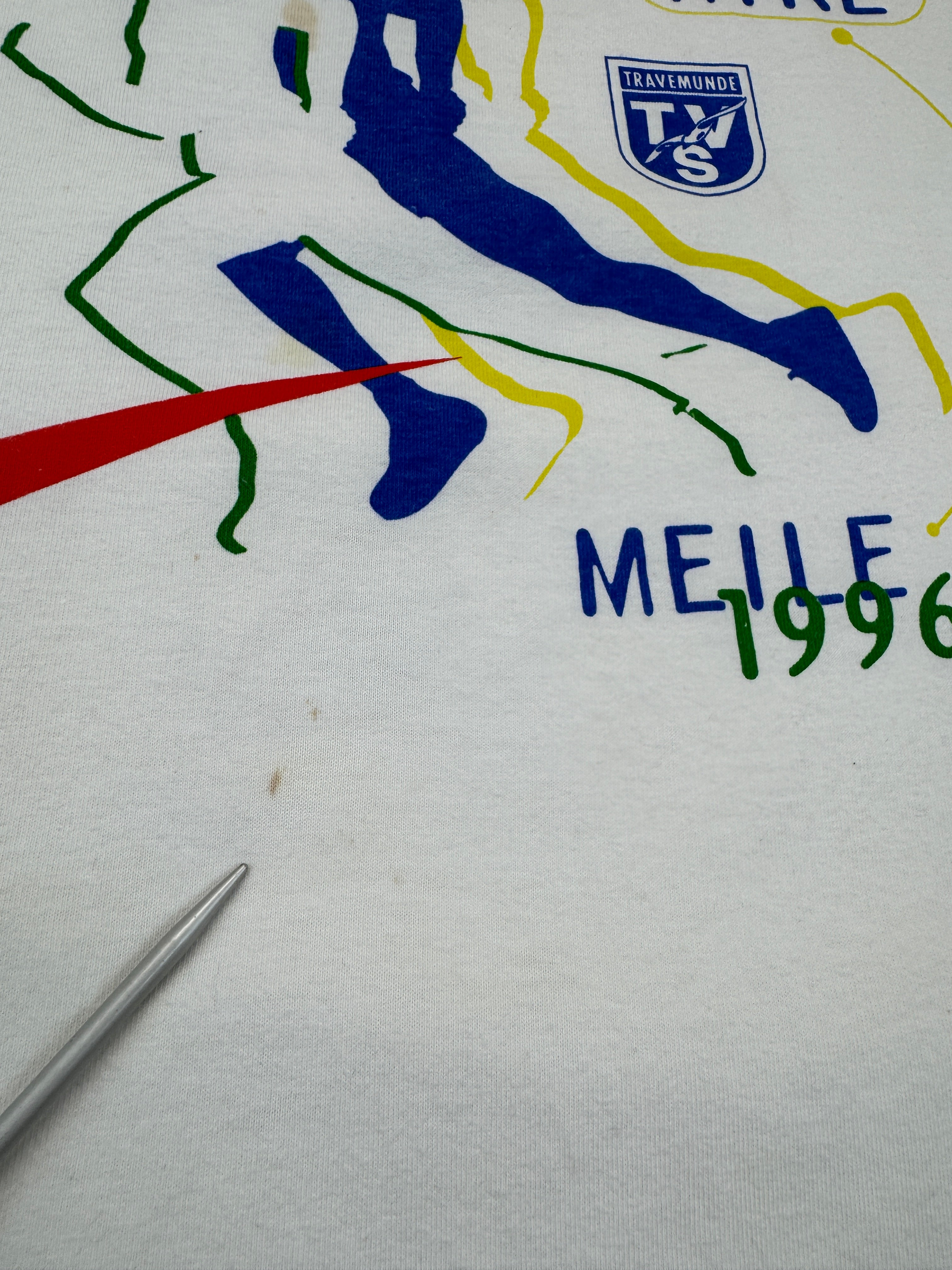 Vintage Nike Shirt 1996 6 Internationale Meile Travemünde Made In Portugal Weiß M-L