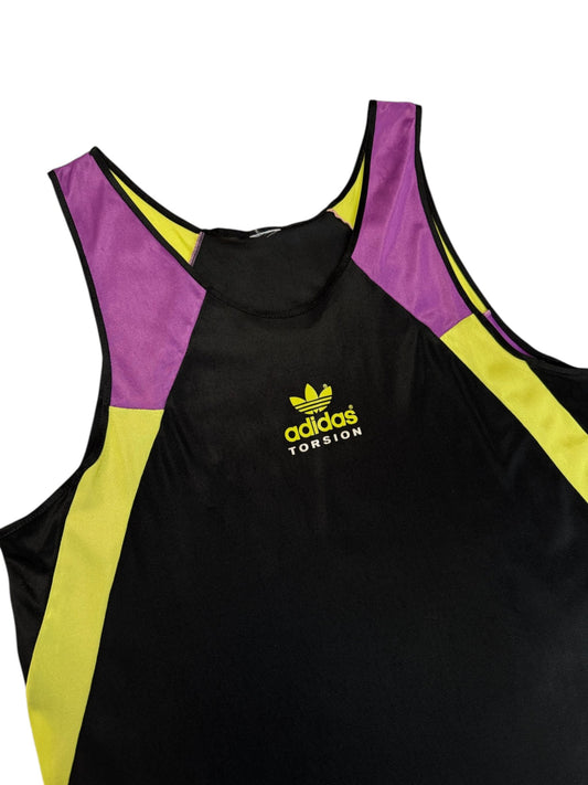 80s Adidas Torsion Tank Top Made In Yougoslavia Schwarz L-XL