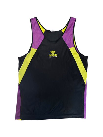 80s Adidas Torsion Tank Top Made In Yougoslavia Schwarz L-XL