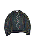 Vintage Carlo Colucci Strickpullover 90s Gestreift Bunt (56) XL-XXL