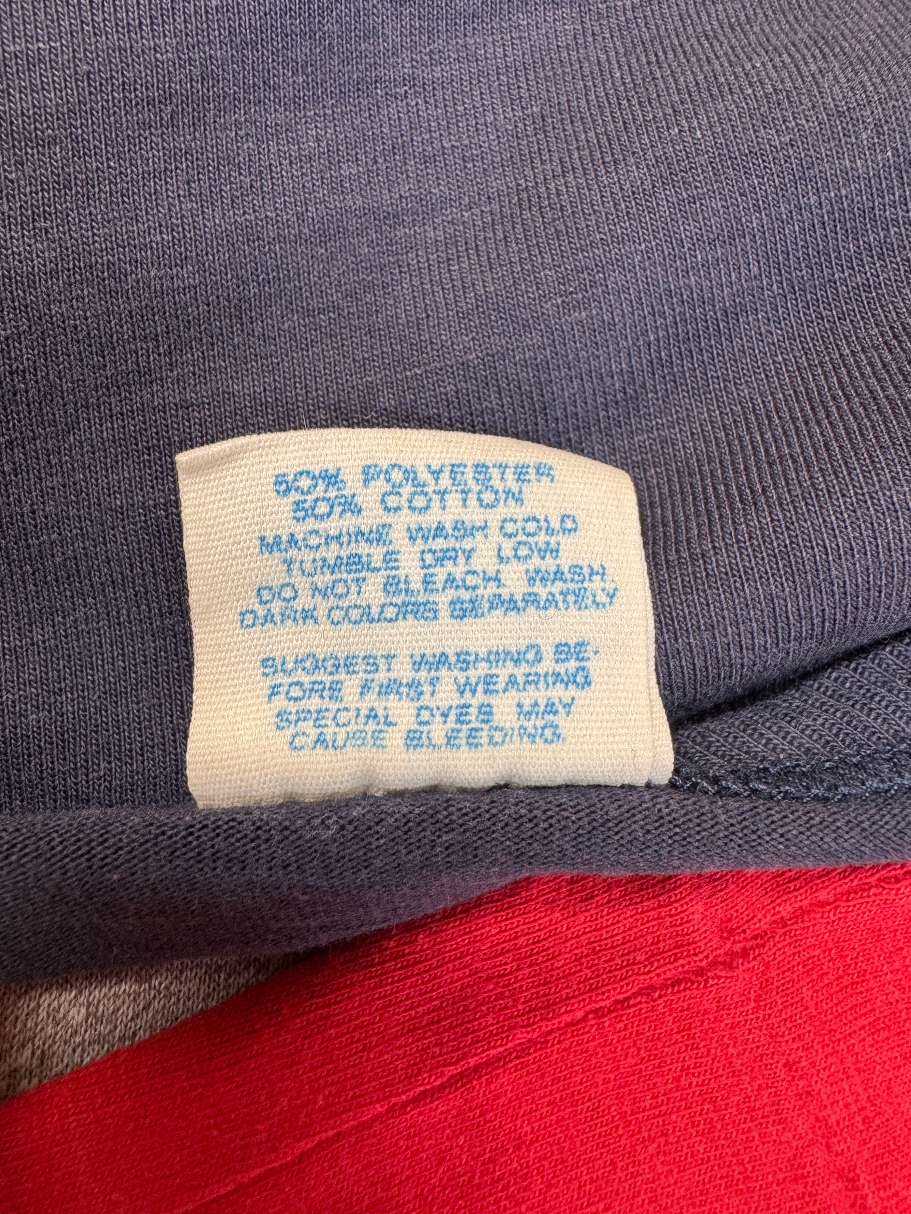 80s Adidas Shirt "Spirit of the Games" Made In USA Single Stitch Rot Grau L